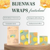 Bijenwas Wraps (Bijenwas Doek) - "twee soorten citroen" Set van 3 - 1S, 1M, 1L - Beeswax Wraps - Herbruikbaar Boterhamzakje - Bee Wrap - Beewax - Bijenwasdoek - Zero Waste - Duurzaam Cadeau