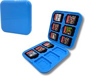 Game Card Case geschikt voor Nintendo Switch games - Accessoires Switch - 12 Games - Opbergen - Beschermen - Travel Koffer - Plastic - Siliconen - Blauw