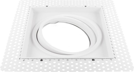 Venezia - Inbouwspot Wit Vierkant - Kantelbaar - Voor AR111 lampen - 1 Lichtpunt - 153x153mm - Trimless