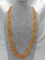 Trendy – 2 in 1 - Grove Acryl schakelketting - Zonnebril ketting - vintage - L 70 cm - gemêleerd geel