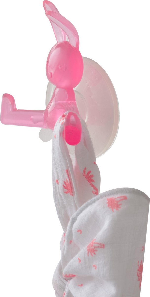 Compactor Zuignap Muurhaak Konijn 8,5 Cm Roze