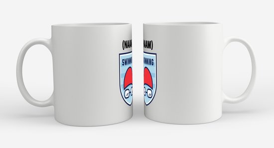 Akyol - nager avec votre eigen naam Mug avec impression - natation - amateurs de sport - personnes qui aiment nager - certificat de natation - cadeau de natation - cadeau d'anniversaire - anniversaire - cadeau - cadeau - cadeau - contenu de 350 ML