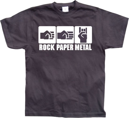Rock-Paper-Metal - Large - Zwart
