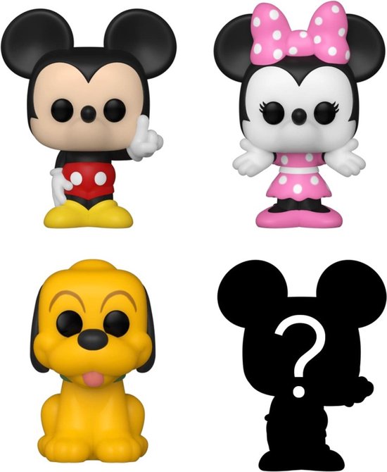 Funko Mickey, Minnie, Pluto and mystery chase - Funko Bitty Pop! - Disney Classics Figuur - 2cm