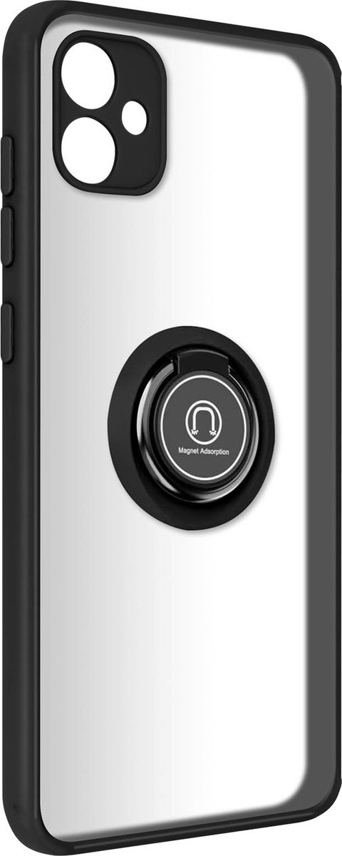 Bi-materiaal Case geschikt voor Samsung Galaxy A40e Ring Stand-Functie Zwart