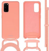 iMoshion Hoesje Geschikt voor Samsung Galaxy S20 Hoesje Met Koord - iMoshion Color Backcover met afneembaar koord - oranje