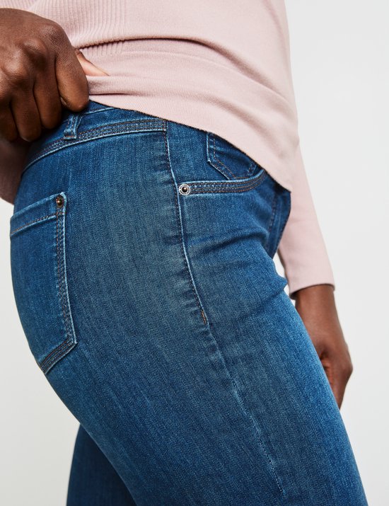 GERRY WEBER Dames 5-pocket-jeans BEST4ME CROPPED dark blue denim mit use-34  | bol.com