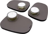 NOOBLU PEBL waxinelichthouder - Lead grey - set van 3