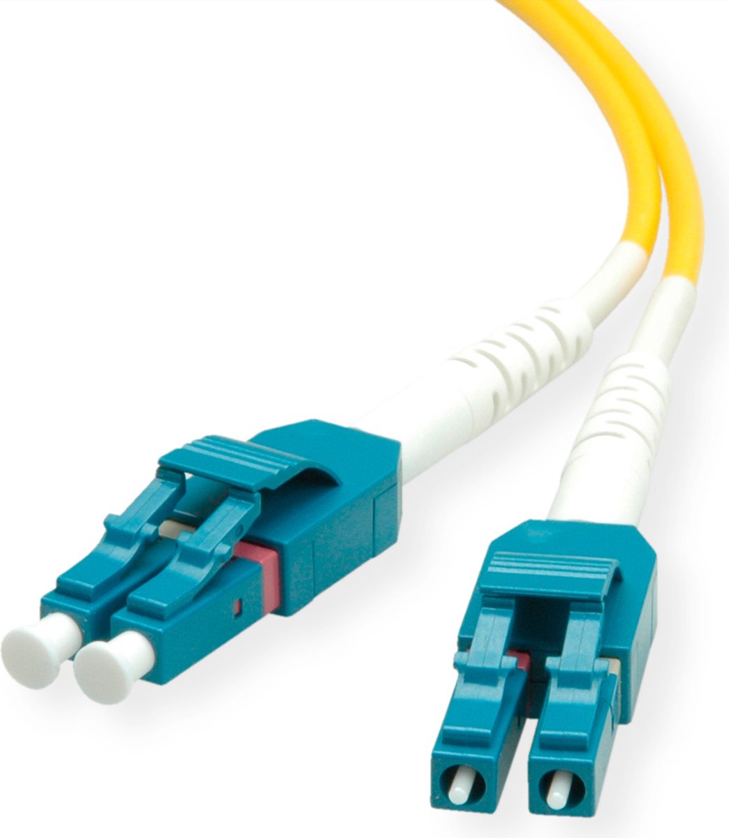 ROLINE glasvezelkabel duplex, single mode 9/125µm OS2, LC/LC, geel, 15 m