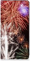 Smartphone Hoesje Kerstcadeau Motorola Moto G53 Portemonnee hoesje Vuurwerk