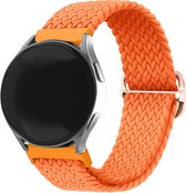 Strap-it Smartwatch bandje 20mm - geweven / gevlochten nylon bandje geschikt voor Samsung Galaxy Watch 6 / 6 Classic / Watch 5 / 5 Pro / Watch 4 / 4 Classic / Watch 3 41mm / Watch 1 42mm / Watch Active / Active 2 / Gear Sport - oranje