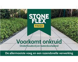 Stoneflex Finish 12,5 kg- voegmortel kleur donkergrijs - waterdoorlatende voeg - voeg bestrating - voeg keramische tegel