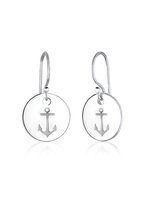 Boucles d'oreilles Elli dames avec plaque d'ancrage maritime en argent sterling 925