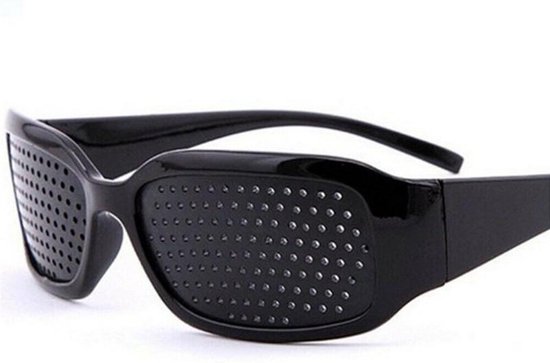 Ayurveda Bril Visie Correctie - Rasterbril voor Oog Training - gatenbril - Oog Gymnastiek - Zwart