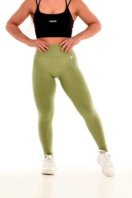 Blend sportlegging dames - squatproof, contour & high waist - sage green