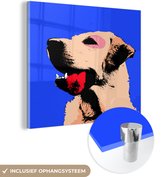 MuchoWow® Peinture sur verre - Un pop art de Labrador retriever - 90x90 cm - Peintures sur verre acrylique - Photo sur Glas