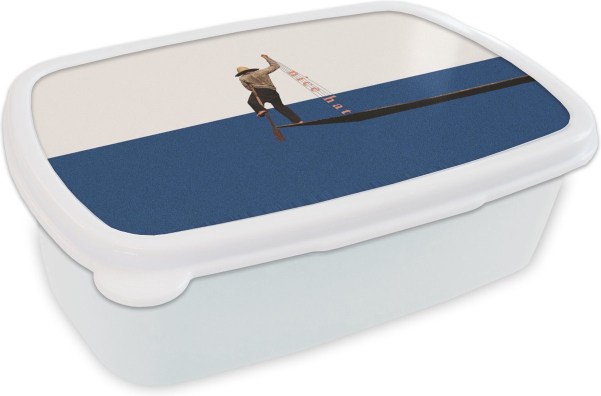Broodtrommel Wit - Lunchbox - Brooddoos - Vrouw - Complimenten - Abstract - 18x12x6 cm - Volwassenen