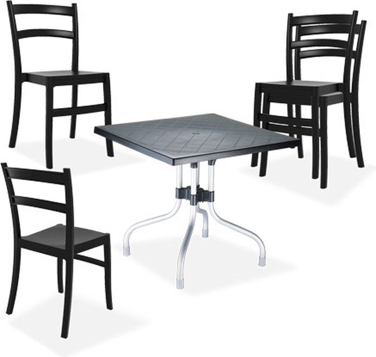 Bol.com Tuinmeubelset - Voor buiten - Tuintafel met tuinstoelen - 4 personen - Tuinset aanbieding