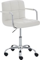 Bol.com Premium bureaustoel Ermelinda - Wit - Op wielen - 100% polyurethaan - Ergonomische bureaustoel - In hoogte verstelbaar -... aanbieding
