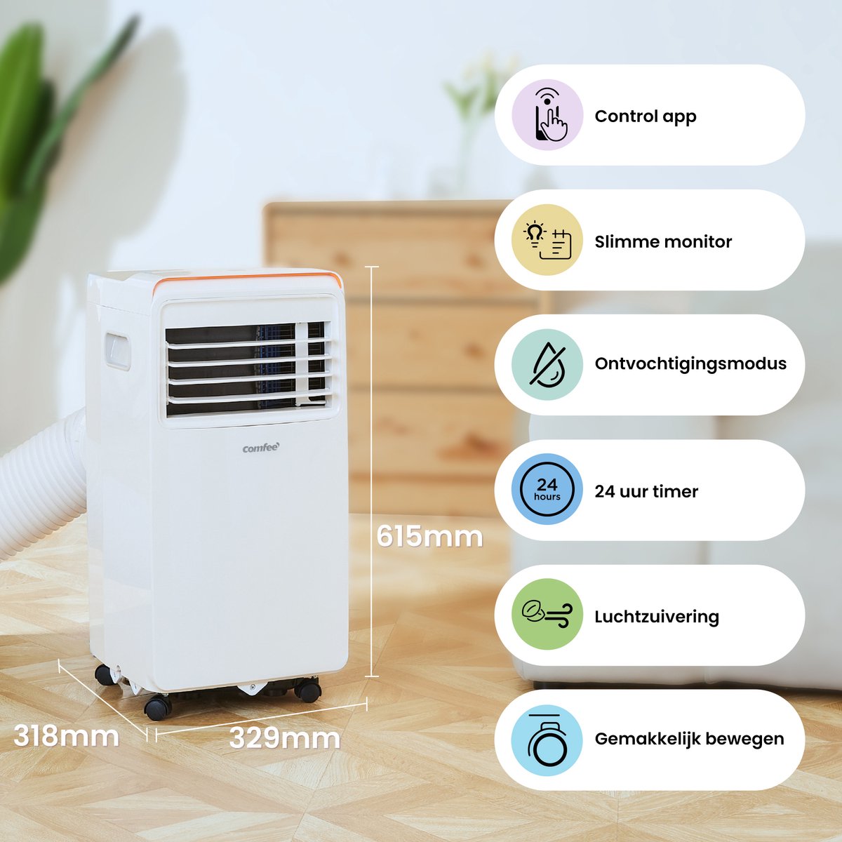 Air Cooler PRO Climatiseur mobile avec fonction déshumidification 3en1  Refroidisseur, déshumidificateur et purificateur d'air Climatiseur mobile  avec