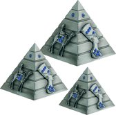Lot de 3 statues en métal, figurine modèle pyramide égyptienne pour la décoration de bureau à domicile (S/M/L), figurine pyramide en bronze vintage, convient pour le bureau, la décoration intérieure, un anniversaire, un cadeau d'ami (bronze)