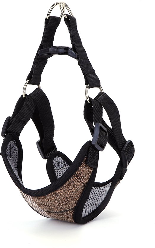 Nobleza Hondentuigje - Borsttuigje - Instaptuigje - Y tuig hond - Mesh stof - M - Bruin