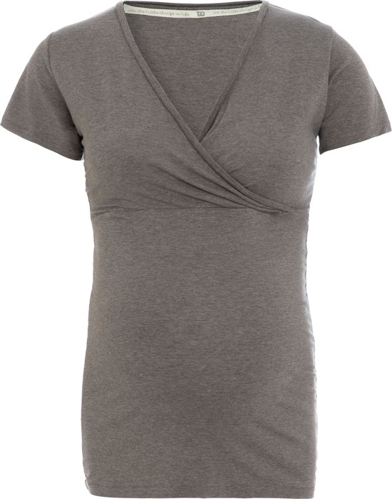 Baby's Only - Zwangerschaps T-shirt Glow Hazel Brown - Voedingstop gemaakt uit 96% viscose en 4% elastaan - Shirt met borstvoedingsfunctie - L