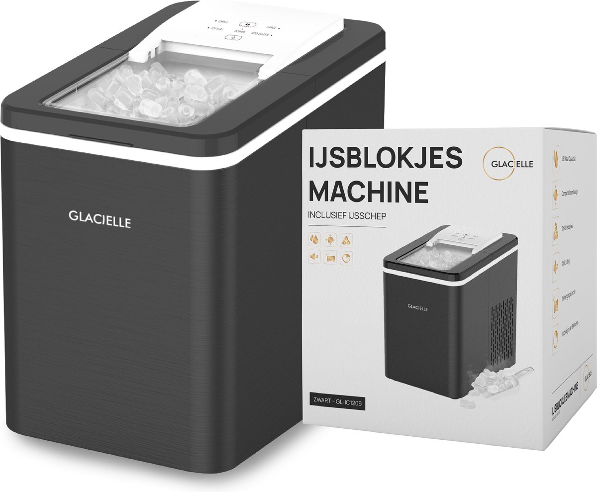Glacielle IJsblokjesmachine - 1.8L Capaciteit - 9 per 7 min - 12 KG/24u -... | bol.com