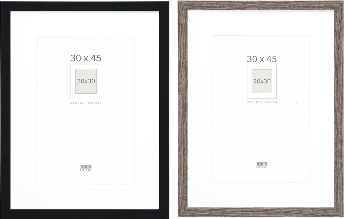 Deknudt Frames fotowand S66KMP 12 - 2 fotokaders - foto 20x30/30x45 cm zwart
