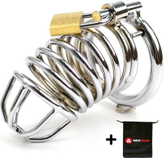 Quick Relief Pro Lock ™ Cage de chasteté en métal - Cage de chasteté pour  homme Acier | bol