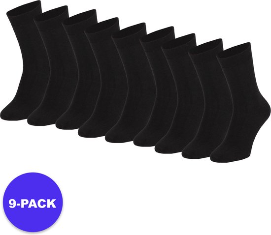 Apollo (Sports) - Thermo sokken unisex - Zwart - Maat 46/48 - 9-Pack - Voordeelpakket
