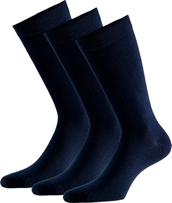 Apollo - Sokken van biologisch katoen - Blauw - Maat 43/46 - 3-Paar - Biologisch - Zwarte sokken - Sokken maat 43 46 - Heren sokken