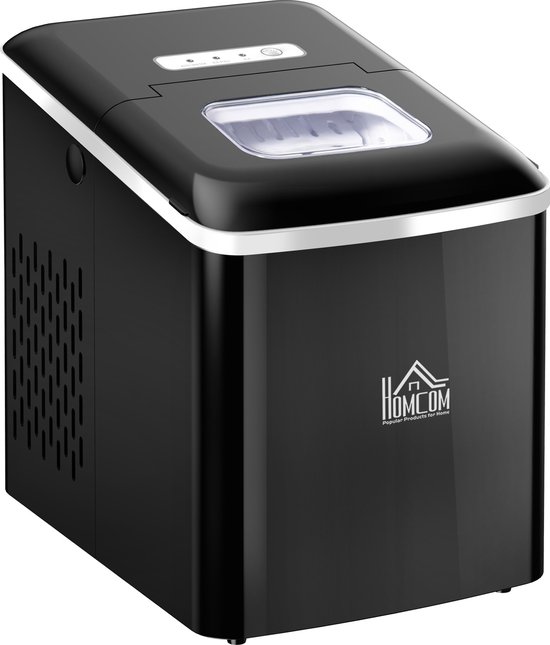 HOMCOM-Eiswürfelmaschine aus PS-, Kunststoff Schwarz