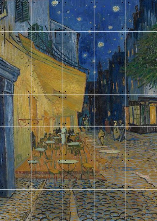 IXXI Caféterras bij nacht - Vincent van Gogh - Wanddecoratie - 140 x 100 cm