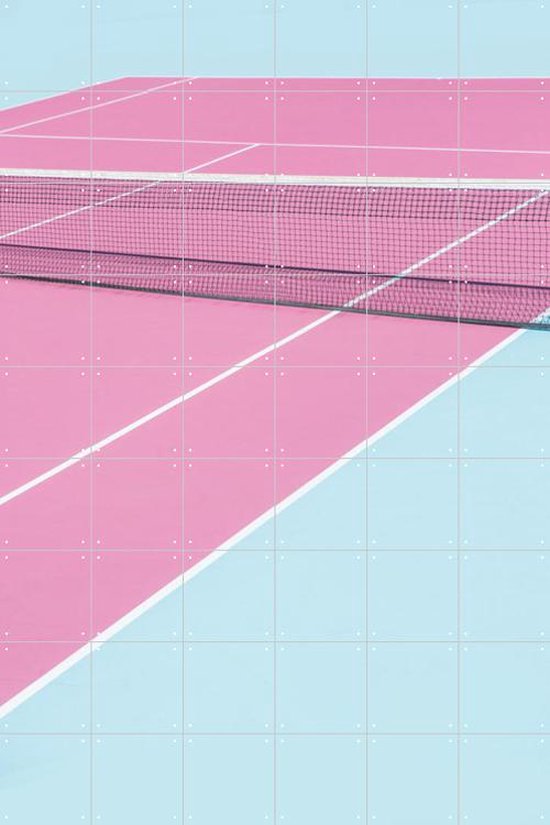 IXXI Pink Court Net - Wanddecoratie - Sport - 120 x 180 cm