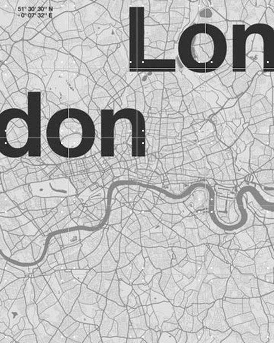IXXI London Map - Wanddecoratie - Abstract - 80 x 100 cm