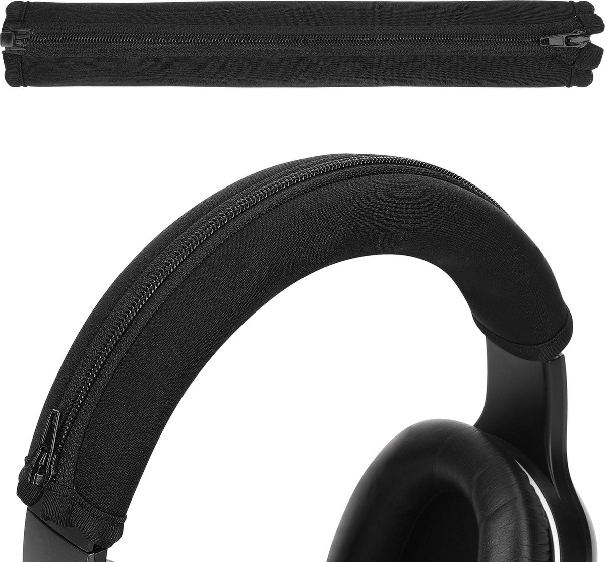 kwmobile cover voor koptelefoon hoofdband - geschikt voor Sennheiser HD 4.50BTNC / HD4.40BT / HD4.30 / HD 350BT - Koptelefoon band hoes van neopreen - In zwart — afbeelding 12
