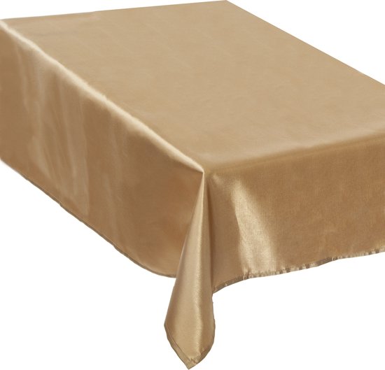 Nappe/nappe Goud 140 x 360 cm - avec chemin de table rouge/or 28 x 300 cm