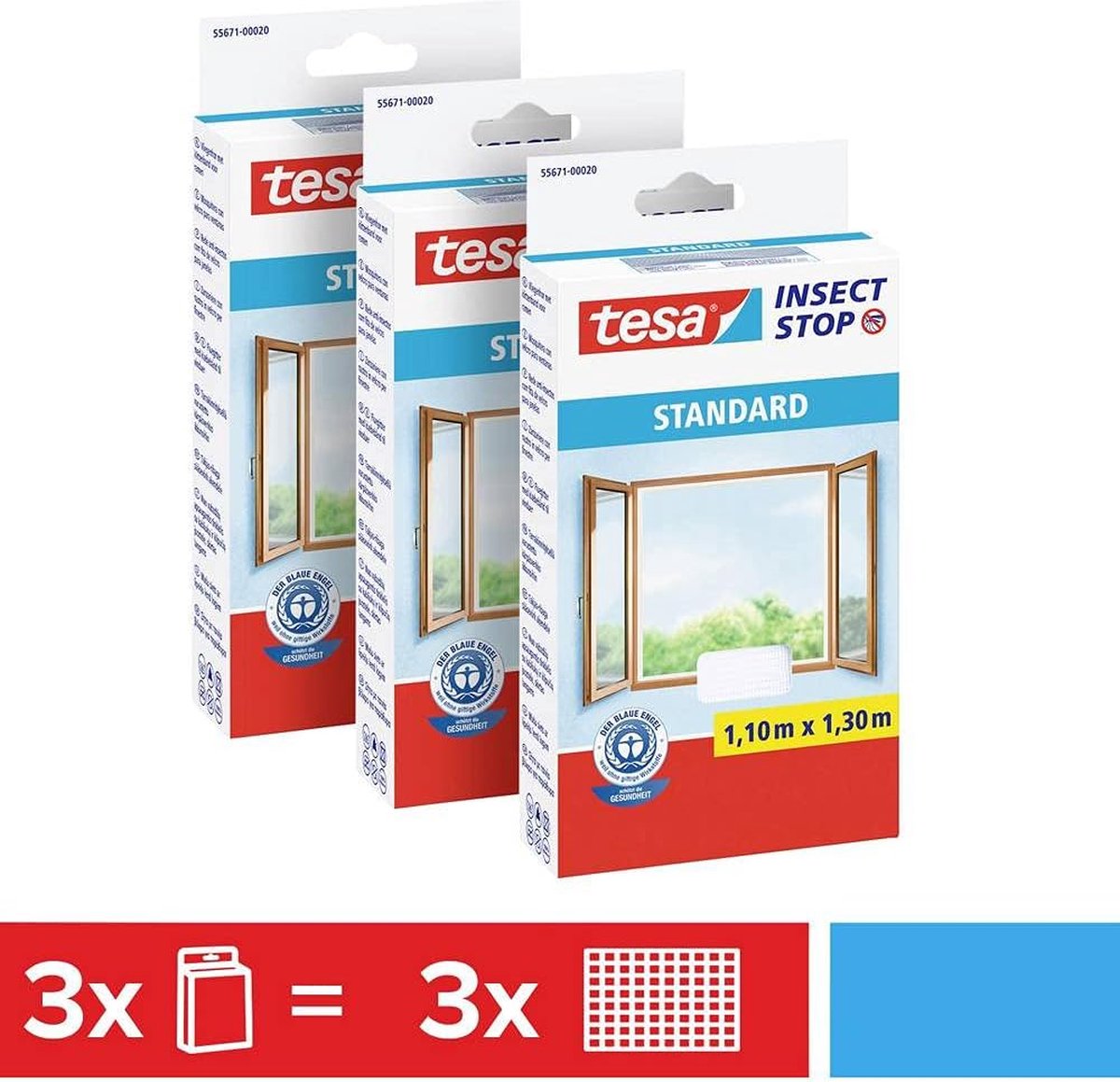 Tesusa Insect tesa Insect Stop Standard Moustiquaire pour Fenêtres, Set de 3 ...
