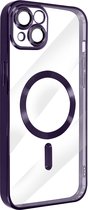 MagSafe Case Geschikt voor Apple iPhone 14 Plus Siliconen Bescherming Camera Chroom Paars