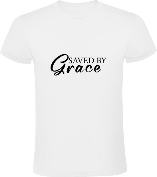 Foto: Saved by grace heren t shirt christelijk gebed jezus god geloof