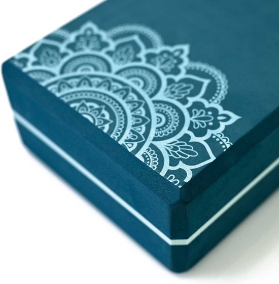 Yogablok - Eva Foam - Mandala - Balanced Blue van SportiQuest — afbeelding 3
