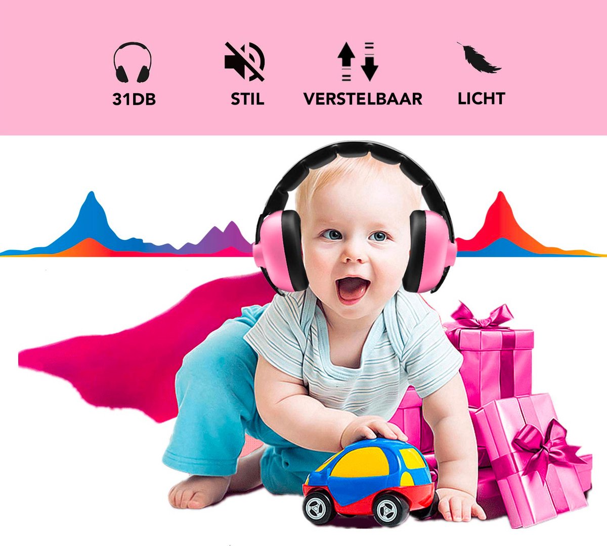 Gehoorbescherming Kinderen en Baby Gehoorbeschermers 31 dB Oorkap Oorkappen