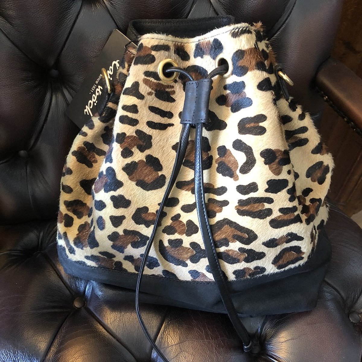 Sac cuir leopard top