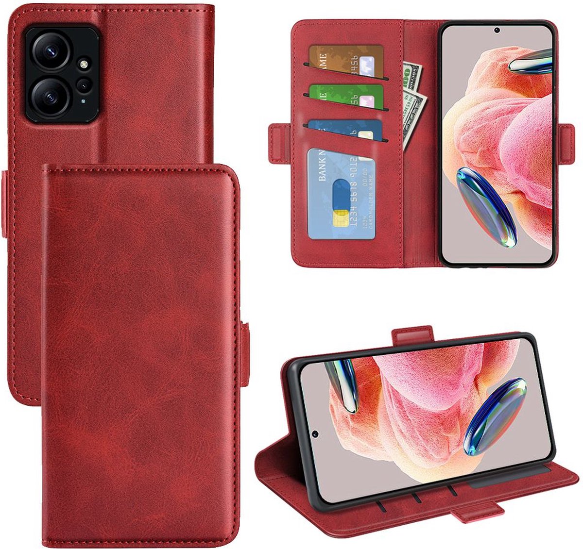 Etui Xiaomi Redmi Note 12 4G - Etui Livre Cuir Slimline Zwart