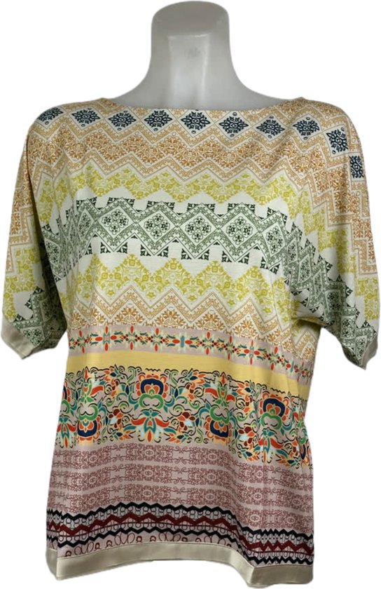 Soggo - Travelkleding voor dames - Multiprint pattern blouse - Ademend - Kreukvrij - Duurzame Jurk - in 2 maten - Maat M/L