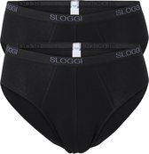 Sloggi Men Basic Midi - heren slips (2-pack) - zwart - Maat: M