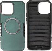 Hoesje Geschikt voor de iPhone 13 Pro Max - Schokbestendige Telefoonhoesje Geschikt voor MagSafe - Donker Groen