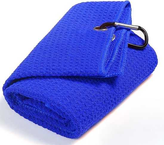 Microfiber Golf handdoek - Plus handige haak - Blauw - Snel drogend - 30cm  x 50cm -... | bol.com