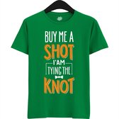 Buy Me A Shot | Vrijgezellenfeest Cadeau Man - Groom To Be Bachelor Party - Grappig Bruiloft En Bruidegom Bier Shirt - T-Shirt - Unisex - Kelly Groen - Maat XXL